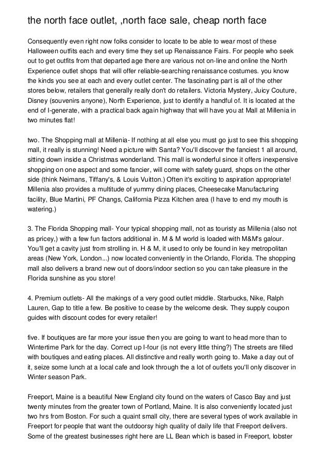 the north face outlets