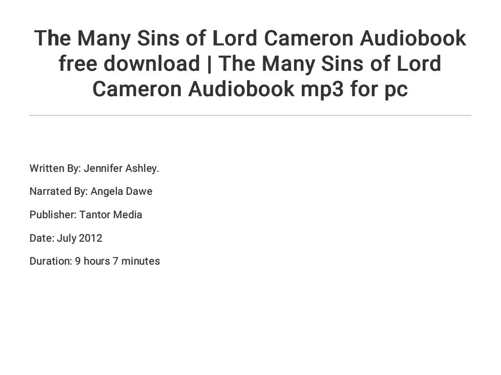 The Many Sins of Lord Cameron by Jennifer Ashley The Many Sins of Lord Cameron by Jennifer Ashley