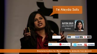 #marketertoolbox for #brightonseo by @aleyda from @orainti
I’m Aleyda Solis
#marketertoolbox for #brightonseo by @aleyda from @orainti
SPEAKER
BLOGGER SHARER
@aleyda +aleydasolis
SEO
 