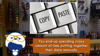 #marketertoolbox for #brightonseo by @aleyda from @orainti
You end-up spending crazy
amount of time putting together
their data manually
 