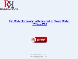 The Market for Sensors in the Internet-of-Things Market:
2013-to-2020
© RnRMarketResearch.com ;
sales@rnrmarketresearch.com ;
+1 888 391 5441
 