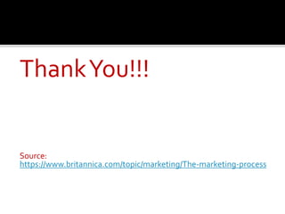 ThankYou!!!
Source:
https://www.britannica.com/topic/marketing/The-marketing-process
 
