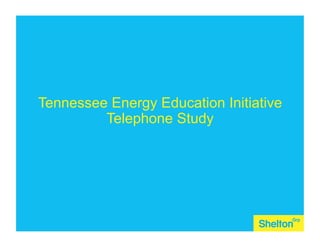 Gain a sustainable advantage1
Tennessee Energy Education Initiative
Telephone Study
 