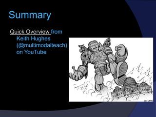 Summary
Quick Overview from
Keith Hughes
(@multimodalteach)
on YouTube

 