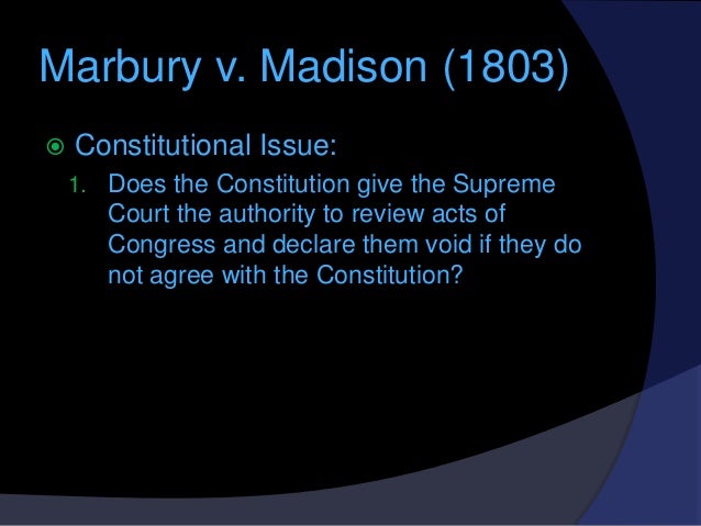 Marbury vs madison essay