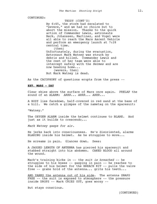 Marsian Script Film Senaryo Örnekleri : Marslı (The Martian Screenplay) | PDF