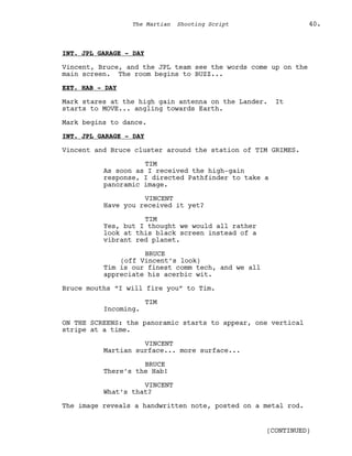 Marsian Script Film Senaryo Örnekleri : Marslı (The Martian Screenplay) | PDF