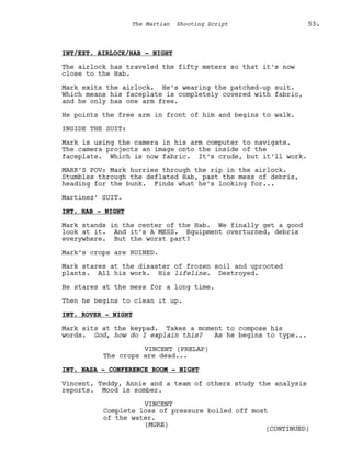 Film Senaryo Örnekleri : Marslı (The Martian Screenplay) | PDF