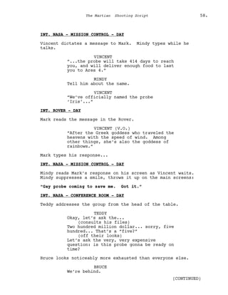 Marsian Script Film Senaryo Örnekleri : Marslı (The Martian Screenplay) | PDF