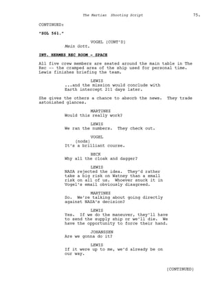 Marsian Script Film Senaryo Örnekleri : Marslı (The Martian Screenplay) | PDF