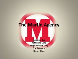 The Martin Agency Jonathan Cox Katherine Lane Stephanie van Ooij Erin Peterson Kelsey Shea 