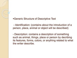 The material of descriptive text | PPTX