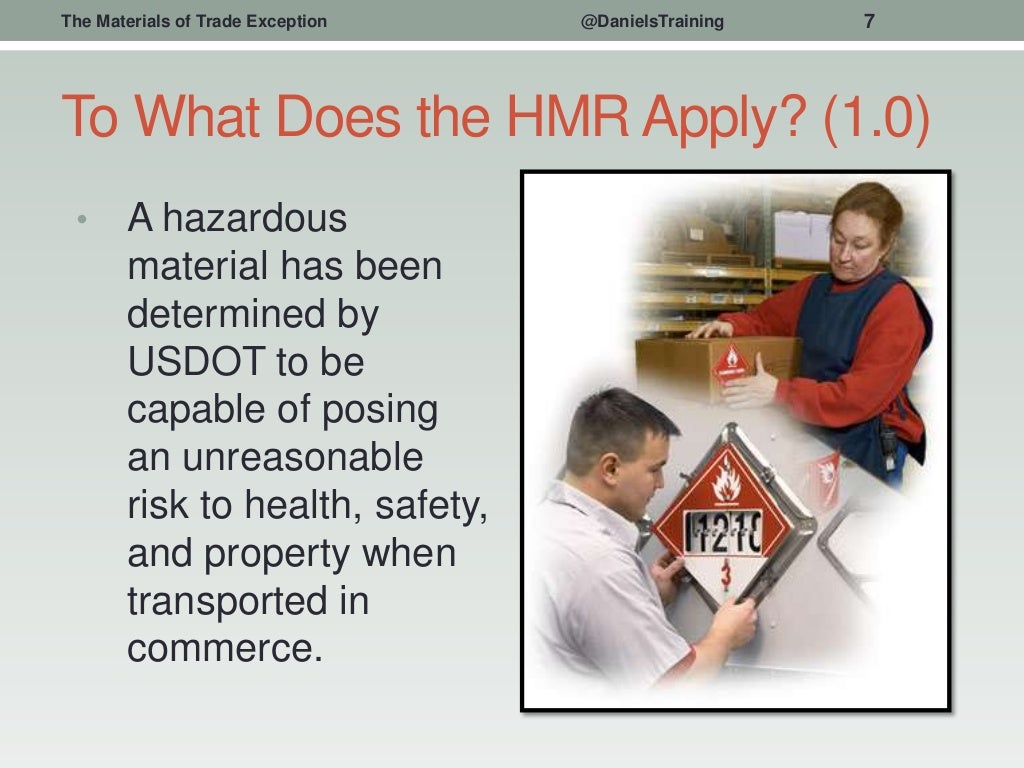 49 CFR 173.6 The Materials of Trade Exception to the Hazardous Mate…