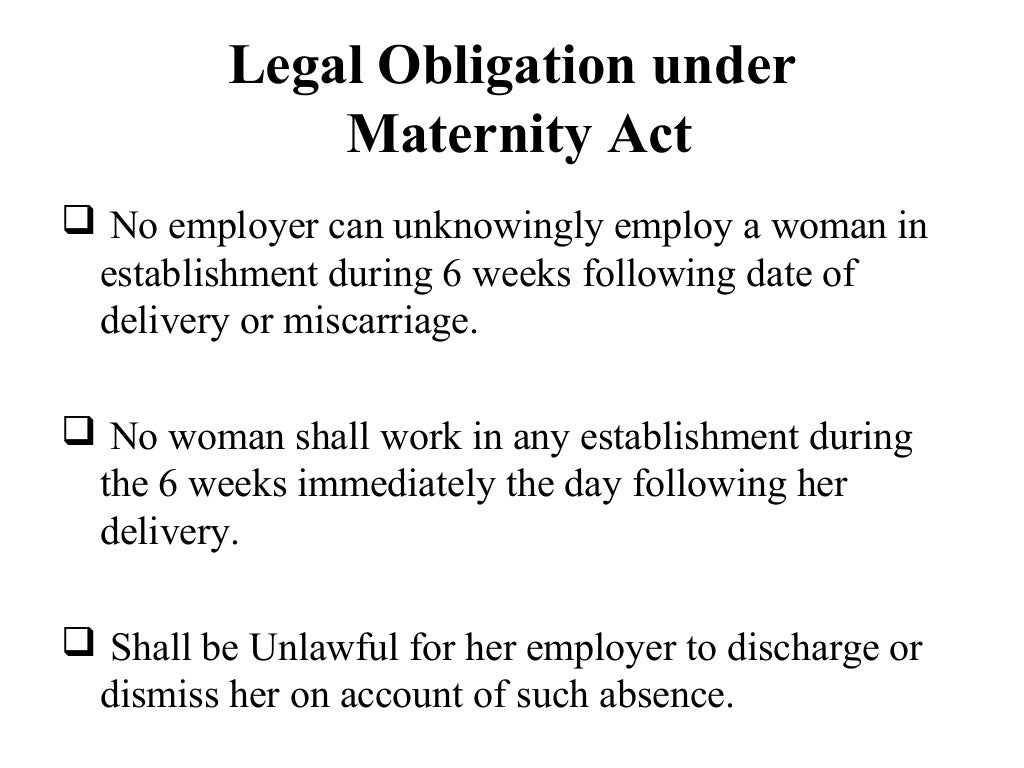 The Maternity Benefits Act, 1961