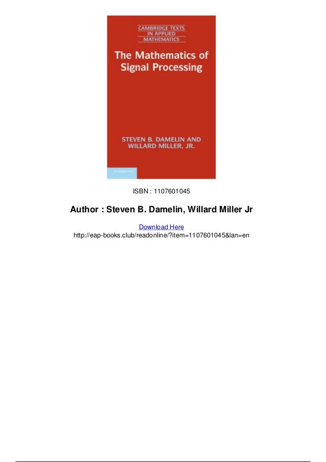 The mathematics of signal processing pdf