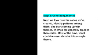 Thematic analysis: Observational Data
