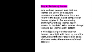 Thematic analysis: Observational Data