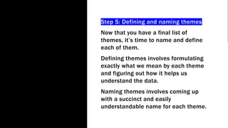 Thematic analysis: Observational Data