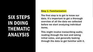 Thematic analysis: Observational Data