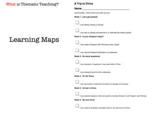 Learning Maps What  is Thematic Teaching? 