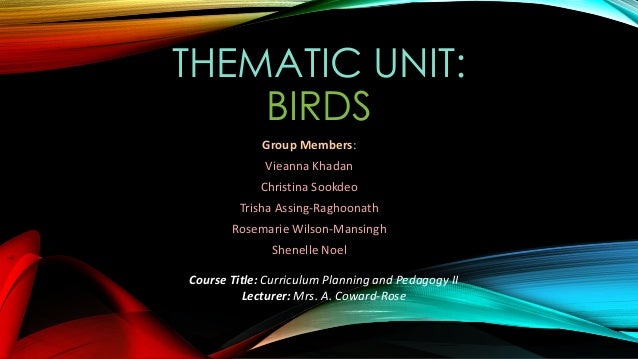 A Thematic Unit On Birds For Early Childhood