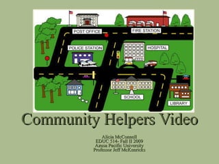 Community Helpers Video Alicia McConnell EDUC 514- Fall II 2009 Azusa Pacific University Professor Jeff McKenricks 