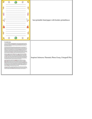 best printable lined paper with borders printableeco
Inspirasi Istimewa Thematic Photo Essay, Fotografi Pria
 