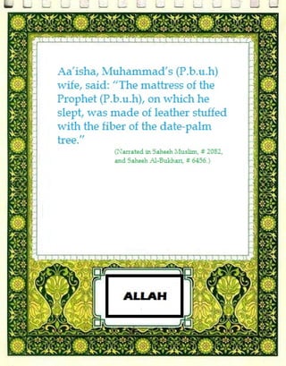 The mattress of the prophet (p.b.u.h)