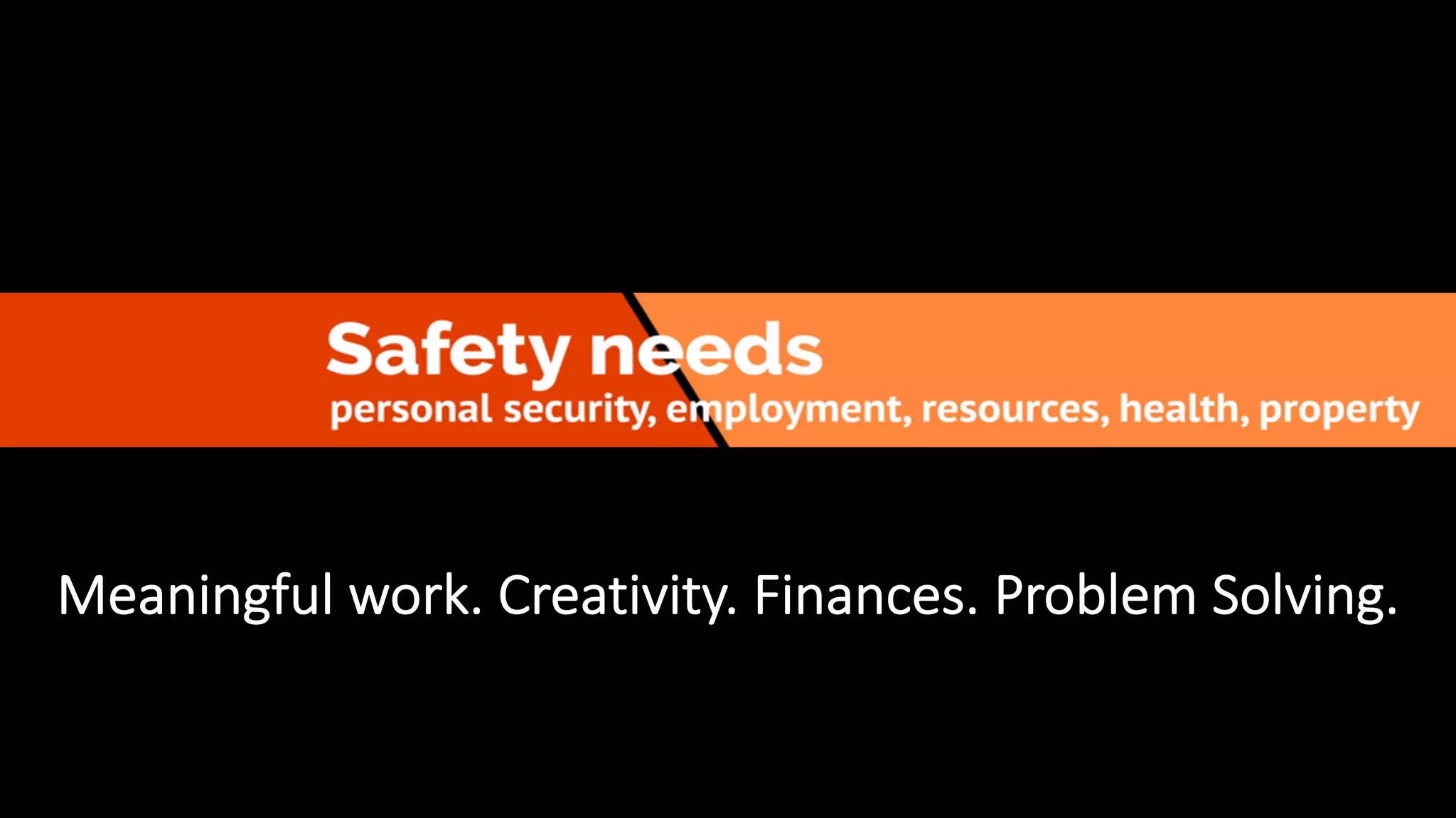 Meaningful work. Creativity. Finances. Problem Solving.
 