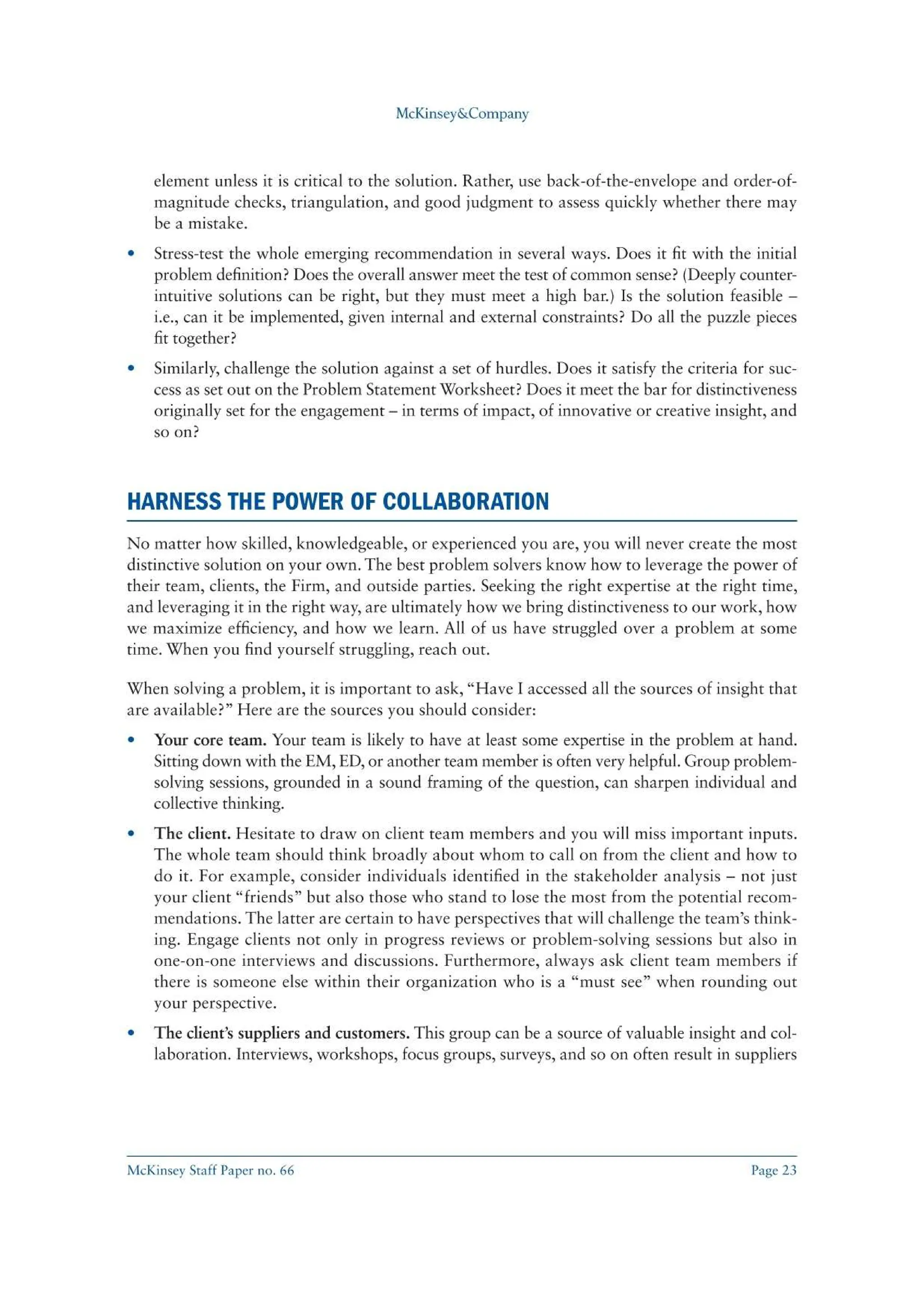 The McKinsey Approach to Problem Solving