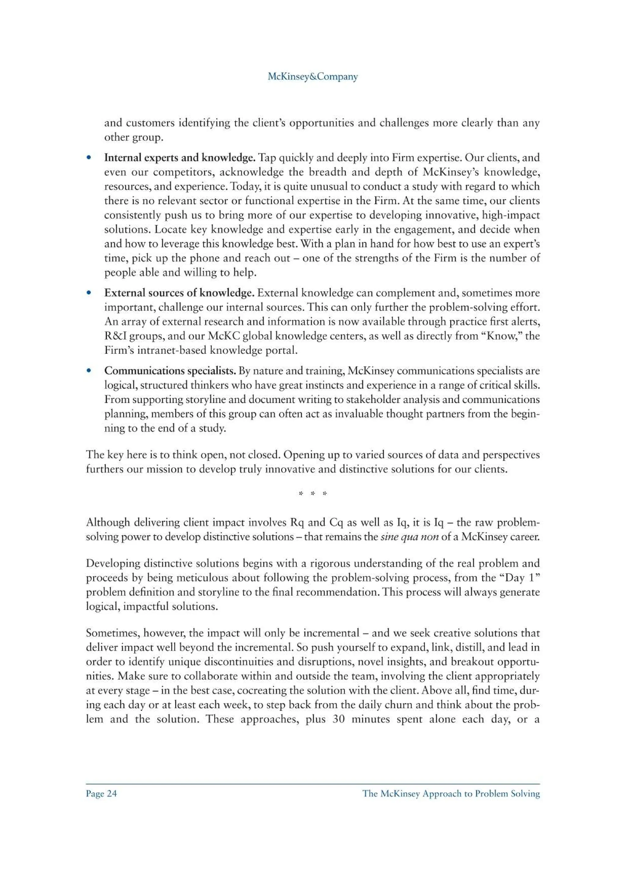 The McKinsey Approach to Problem Solving