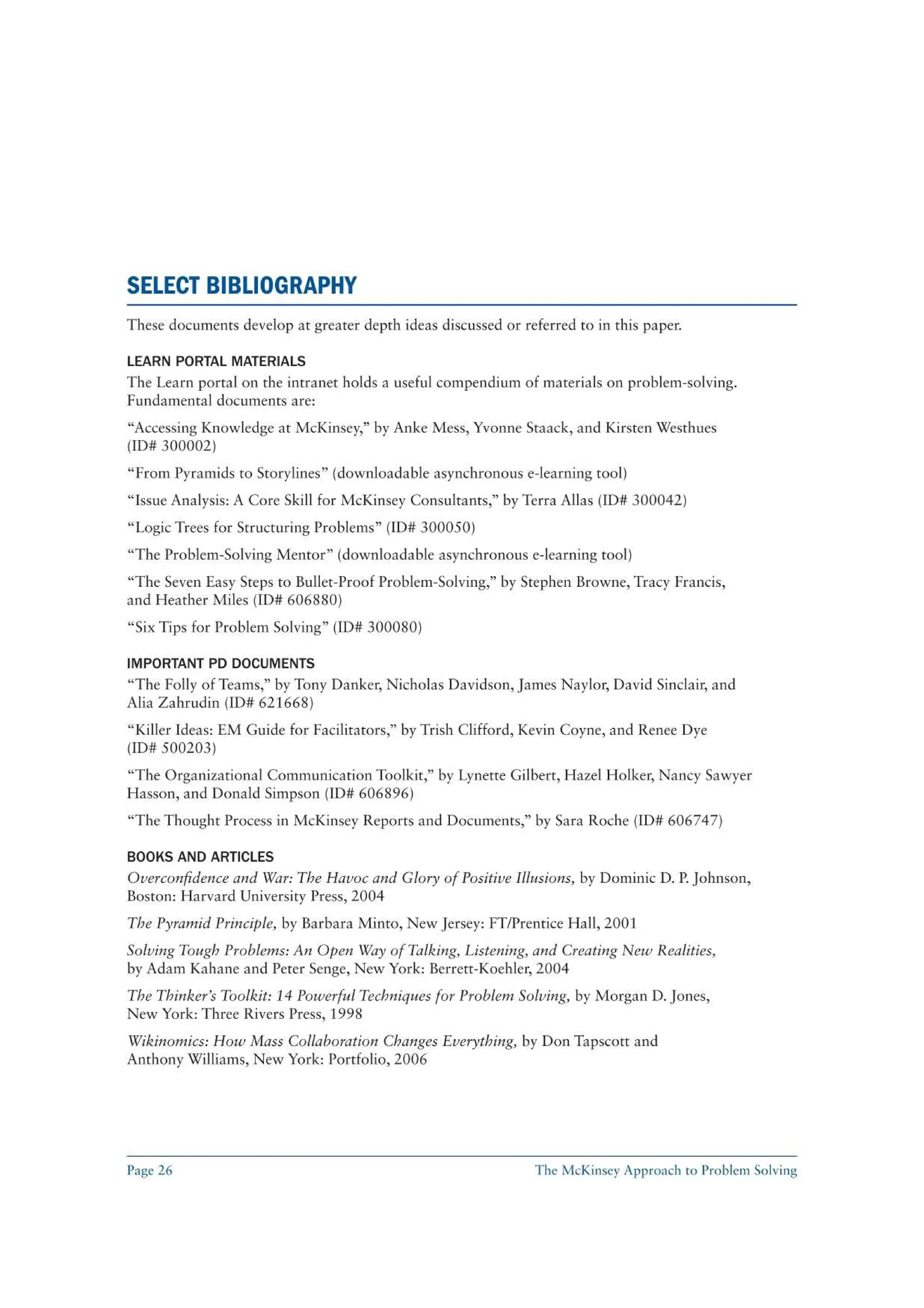 The McKinsey Approach to Problem Solving