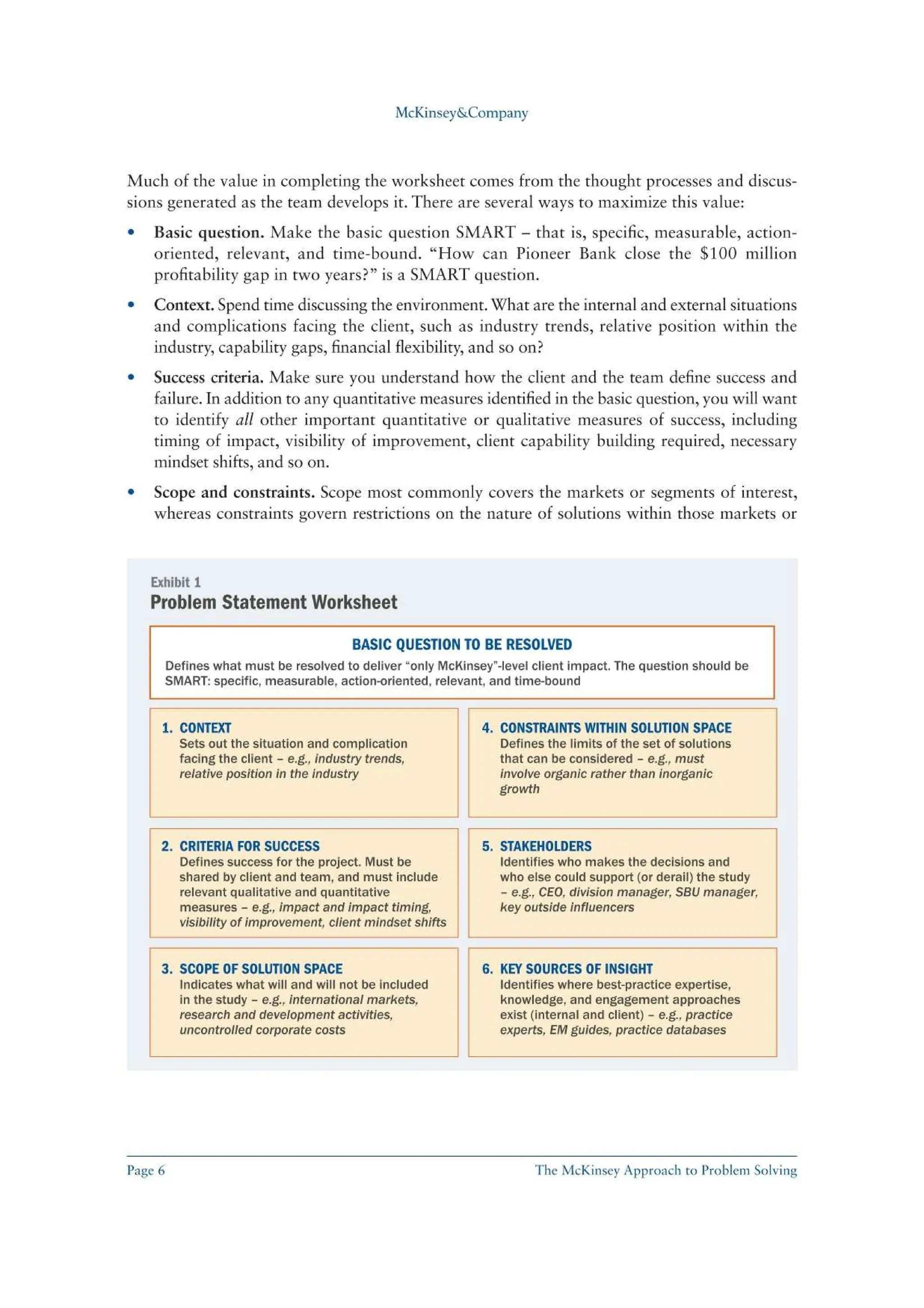 The McKinsey Approach to Problem Solving