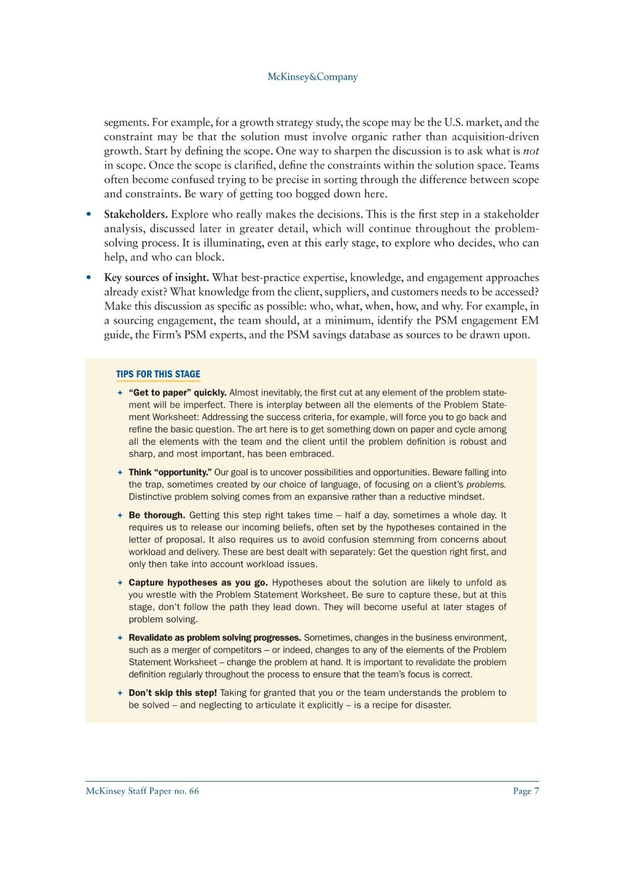 The McKinsey Approach to Problem Solving