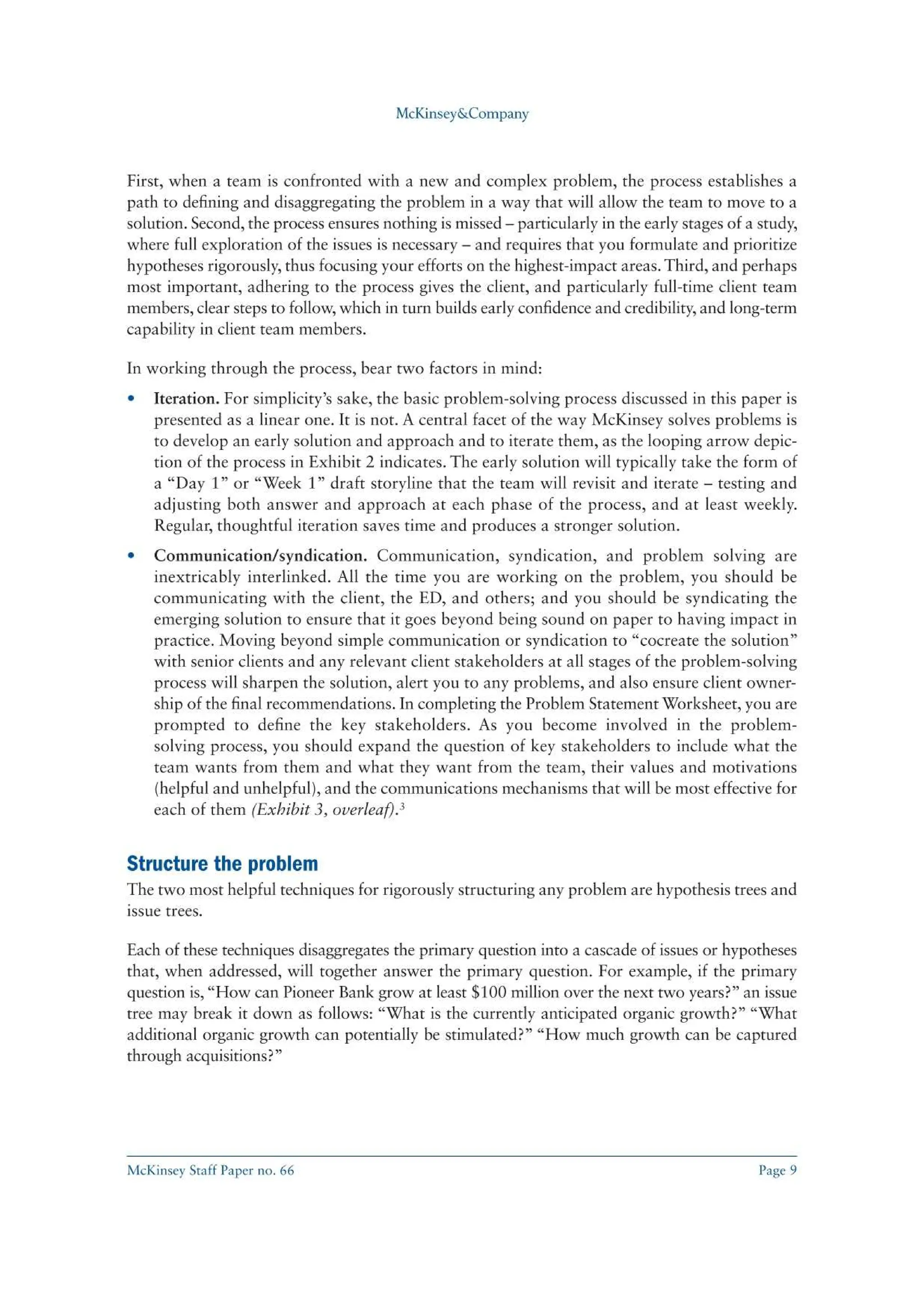 The McKinsey Approach to Problem Solving