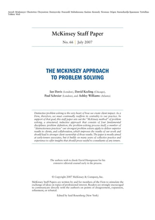 The McKinsey Approach to Problem Solving | PDF
