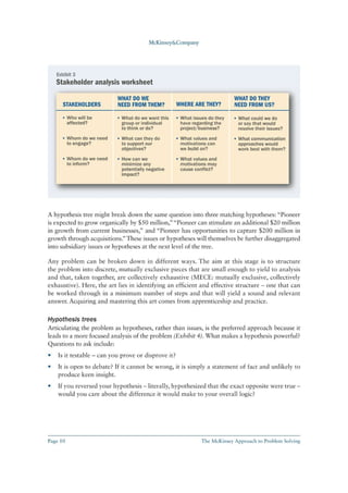 The McKinsey Approach to Problem Solving | PDF