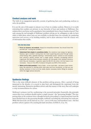 The McKinsey Approach to Problem Solving | PDF