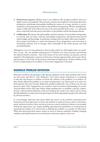 The McKinsey Approach to Problem Solving | PDF