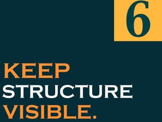 KEEP
STRUCTURE
6
VISIBLE.
 