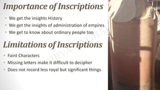 Limitations Inscriptions Theme-2 Kings, Farmers & Towns.pptx 12th | PPTX