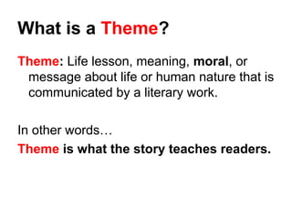 An English Lesson on Themes with examples | PPT
