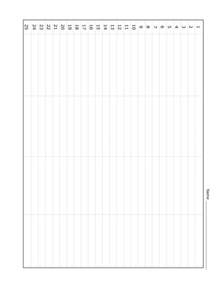 Name ______________________________
1    Word 1   Word 2
2
3
4
5
6
7
8
9
10
11
12
13
14
15
16
17
18
19
20
21
22
23
24
25                                Word 25
 