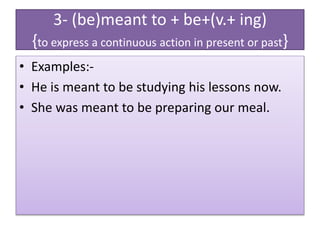 Meaning and form of Meant to vs Supposed to | PPTX