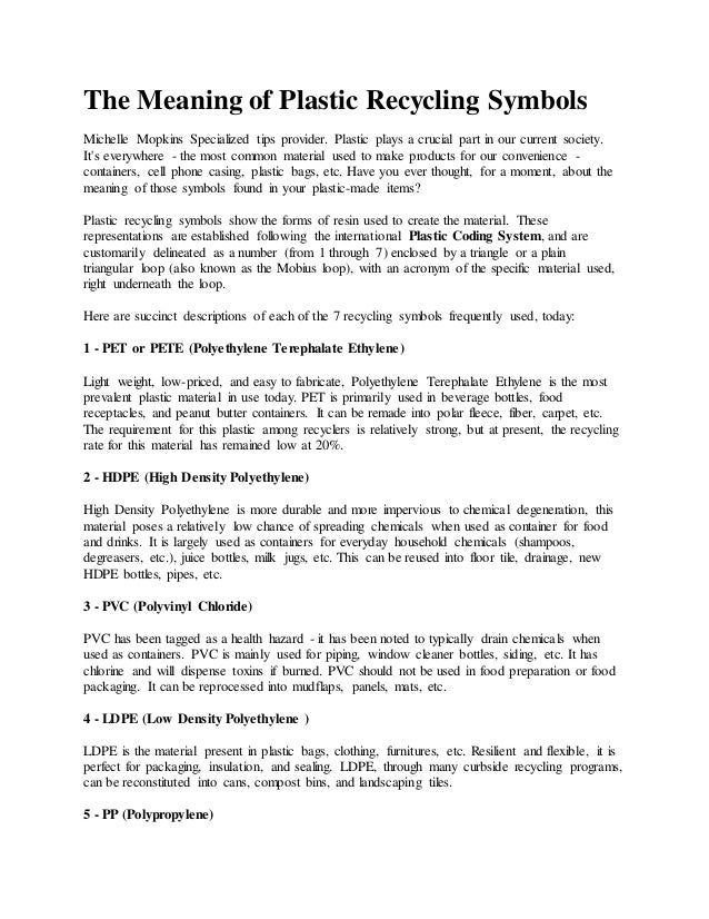 The Meaning of Plastic Recycling Symbols.docx