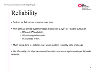 Operations Reliability Measure The measurement and monitoring of safety | PPTX