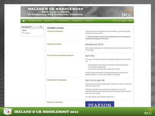 IRELAND & UK MOODLEMOOT 2012
 