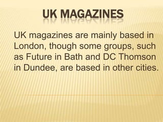 Regional ProgrammingTo reflect the different nations within the UK, BBC One has regional windows for Scotland, Wales and Northern Ireland.Until the advent in 2002 of the digital terrestrial television, which allows reception of regional programming at various points, the BBC aired a report generated named UK Today that included the news about all the different regional centers.