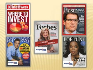 Consumer maganizesConsumer magazines make up the bulk of the titles for sale in newsagents. They may be general titles that aim to entertain and inform (such as Loaded, Elle, Radio Times) or consumer specialist titles aimed at a specific interest or hobby (Car, Total Film). 