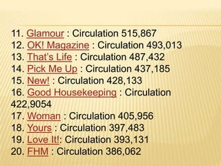 NewspapersupplementsNewspaper supplements come free as part of a daily or Sunday paper. Most national newspaper in the UK actually publish more than one magazine each week